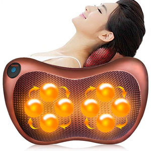 Car & Home Massage Pillow with 8 Heads – Electric Neck, Back & Foot Massager for Deep Relaxation