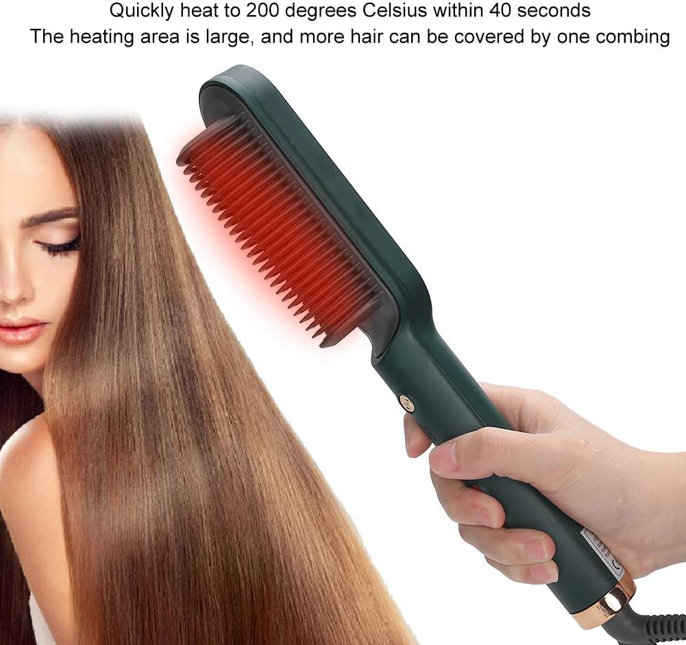 Professional 909 Brush Hair Straightener – Fast Heating Ceramic Hair Straightening Brush for Smooth & Shiny Hair