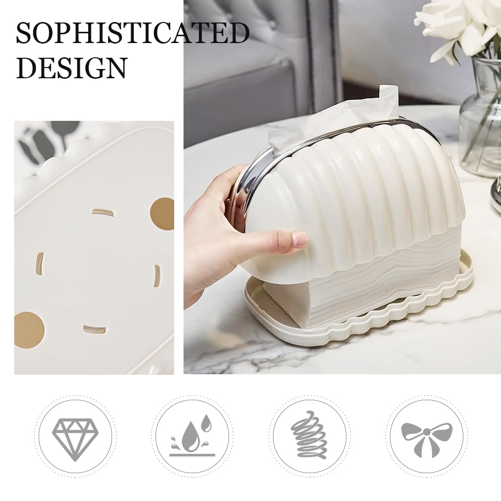 Elegant Shell Tissue Box – Luxury Decorative Tissue Holder for Home, Office & Car (Random Colours)