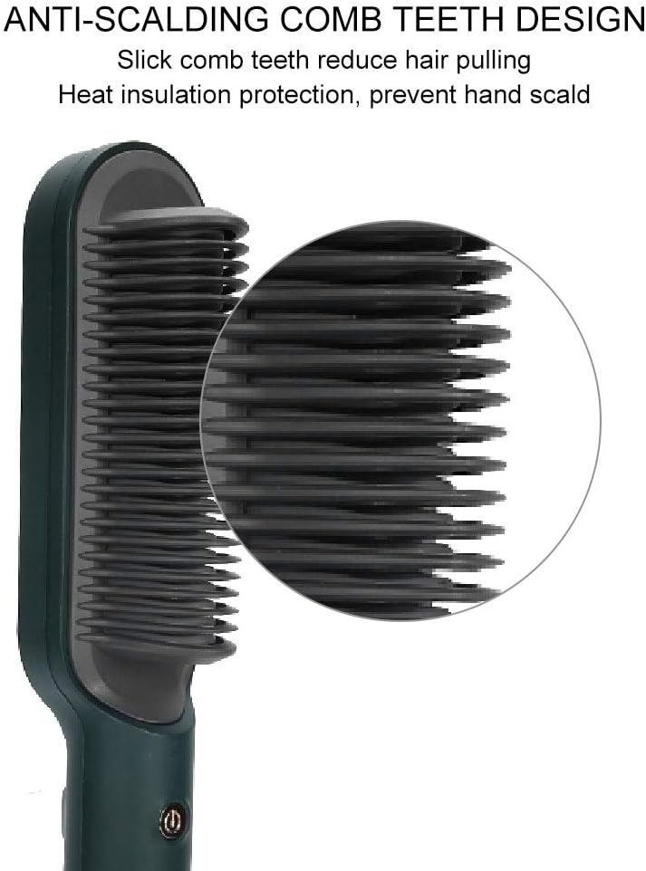 Professional 909 Brush Hair Straightener – Fast Heating Ceramic Hair Straightening Brush for Smooth & Shiny Hair