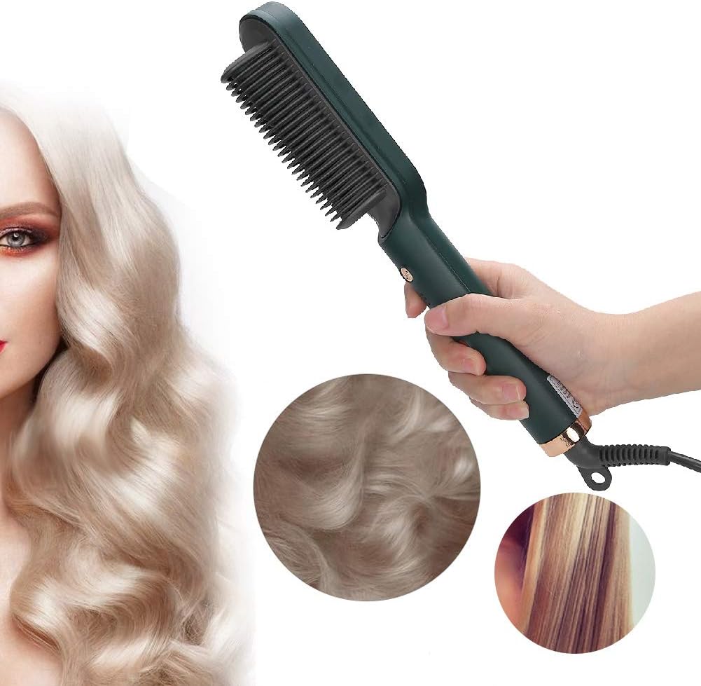 Professional 909 Brush Hair Straightener – Fast Heating Ceramic Hair Straightening Brush for Smooth & Shiny Hair