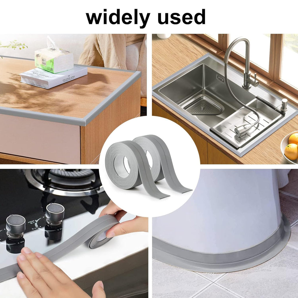 Bathroom & Kitchen Sink Sealing Tape Waterproof Self-Adhesive Leak Protection Strip for Sinks, Bathtubs & Countertops