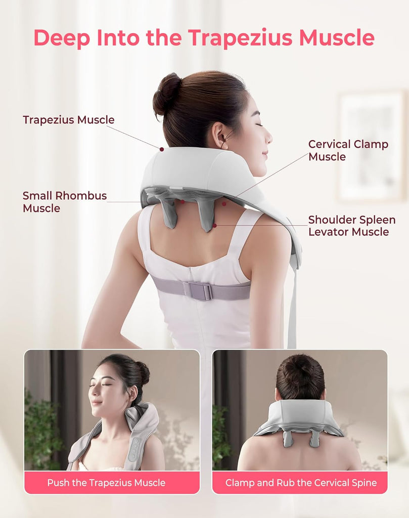 Shoulder and Back Massager All-in-One – Deep Tissue Shiatsu Massager for Pain Relief, Relaxation & Stress Reduction