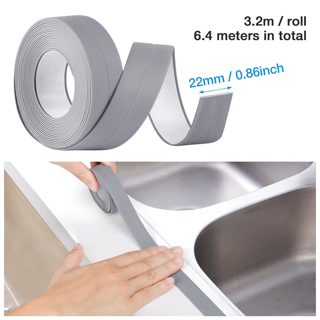 Bathroom & Kitchen Sink Sealing Tape Waterproof Self-Adhesive Leak Protection Strip for Sinks, Bathtubs & Countertops