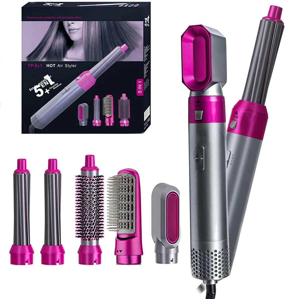 5 in 1 Hair Styler Multi-Function Professional Styling Tool – Hair Dryer, Curler, Hot Air Comb & Hair Straightener