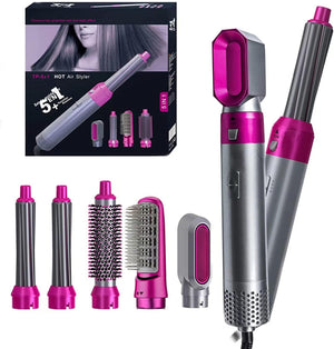 5 in 1 Hair Styler Multi-Function Professional Styling Tool – Hair Dryer, Curler, Hot Air Comb & Hair Straightener
