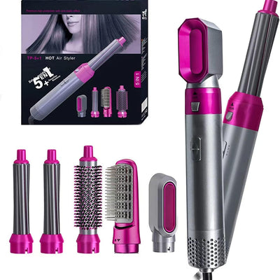 5 in 1 Hair Styler Multi-Function Professional Styling Tool – Hair Dryer, Curler, Hot Air Comb & Hair Straightener