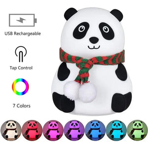 cute panda night light silicone nursery lamp
