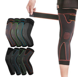 Long Knee Support with Belt – Adjustable Elastic Knee Brace for Pain Relief & Sports
