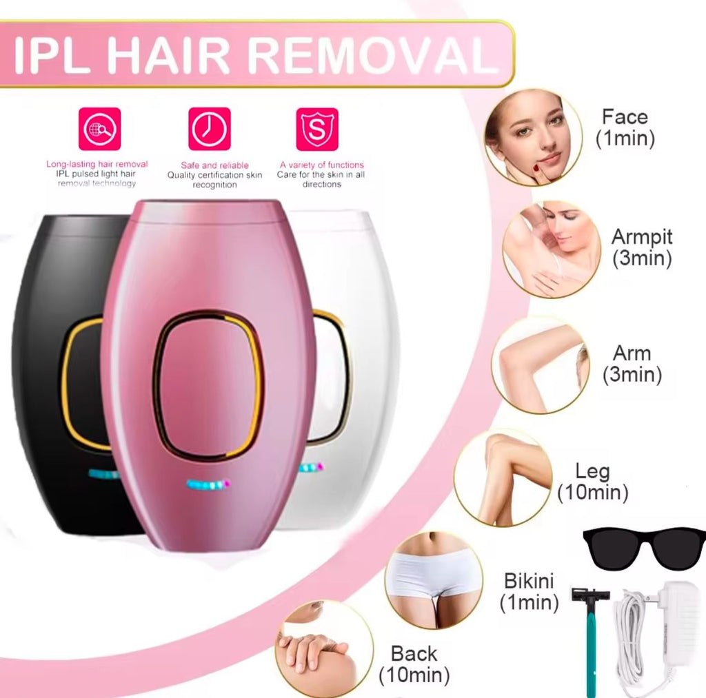 IPL Permanent Laser Hair Removal Handheld Device Kit for Women & Men | At-Home Painless Hair Reduction System