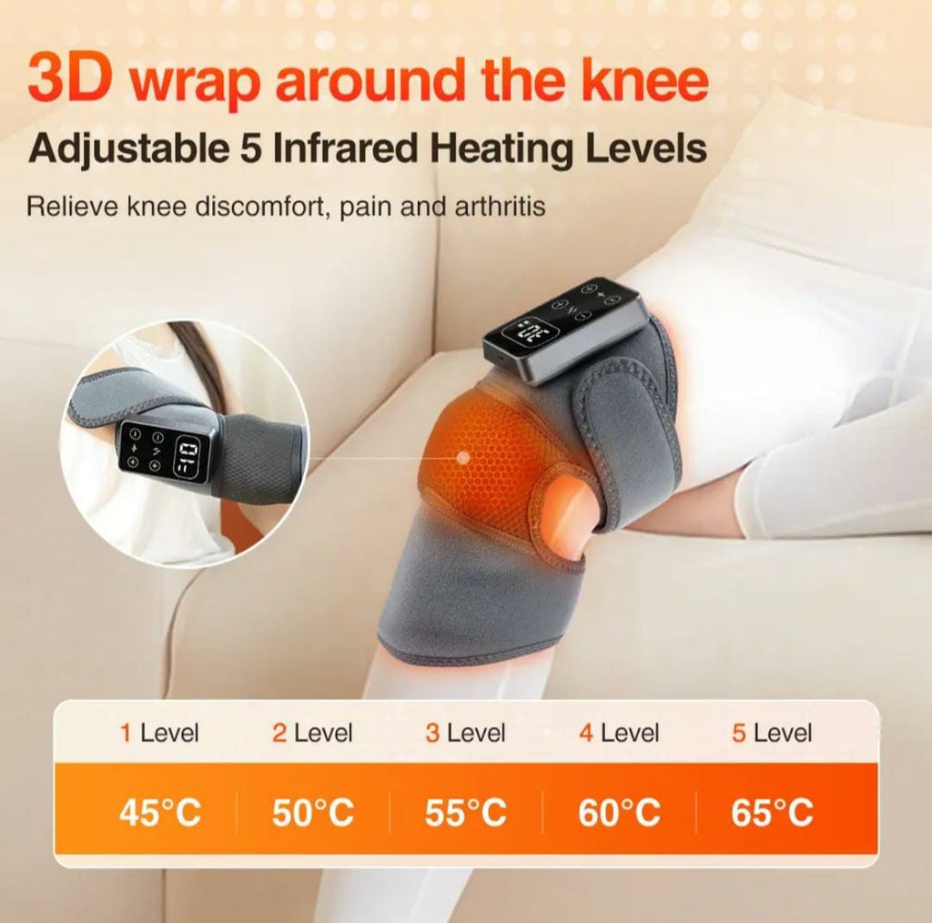 Hot Selling Heated Knee & Leg Vibration Massager – Electric Pain Relief & Muscle Relaxation Massager